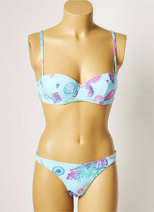 Costum de baie din două piese elasticitate top sutien modelat albastru MANUEL CANOVAS femeie