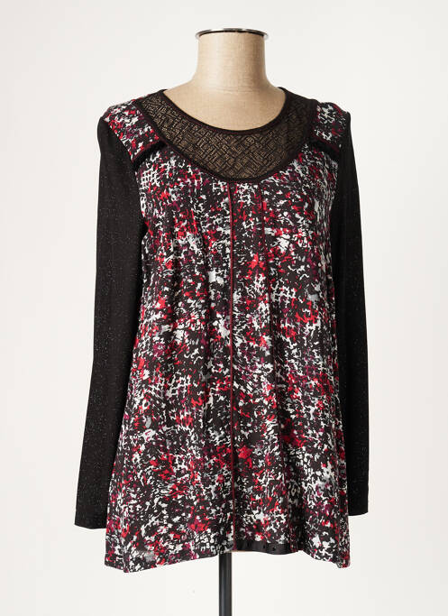 Tricou imprimeu fantezie mâneci lungi negru TERRE DE FÉES femme