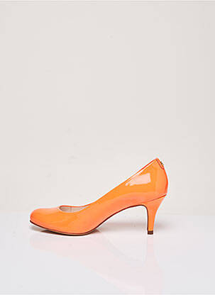 Pantofi cu toc material neted toc de 7 la 9 cm portocalie COSMOPARIS femeie
