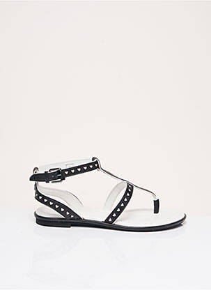 Șlapi material neted toc plat până la 3 cm negru WHAT FOR femeie