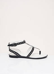 Șlapi material neted toc plat până la 3 cm negru WHAT FOR femeie