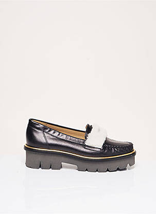 Mocasini țesătură satinată toc de 4 la 6 cm negru MAURICE MANUFACTURE femeie
