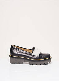 Mocasini țesătură satinată toc de 4 la 6 cm negru MAURICE MANUFACTURE femme