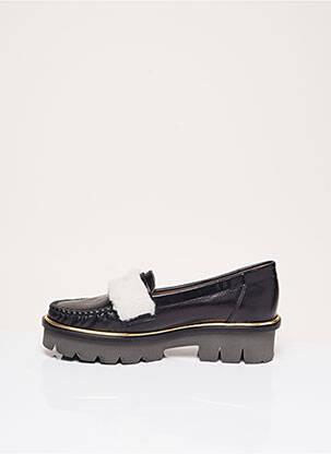 Mocasini țesătură satinată toc de 4 la 6 cm negru MAURICE MANUFACTURE femeie