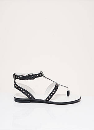 Șlapi material neted toc plat până la 3 cm negru WHAT FOR femeie
