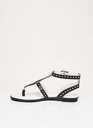 Șlapi material neted toc plat până la 3 cm negru WHAT FOR femeie