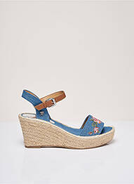 Espadrile țesătură pânză toc de 7 la 9 cm albastru TOM TAILOR femme