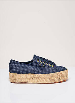 Espadrile țesătură pânză toc de 4 la 6 cm albastru SUPERGA femeie