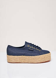 Espadrile țesătură pânză toc de 4 la 6 cm albastru SUPERGA femme