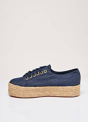 Espadrile țesătură pânză toc de 4 la 6 cm albastru SUPERGA femeie