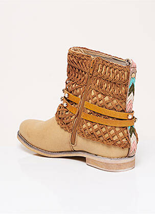 Botine/ghete material neted toc plat până la 3 cm bej BULLBOXER femeie