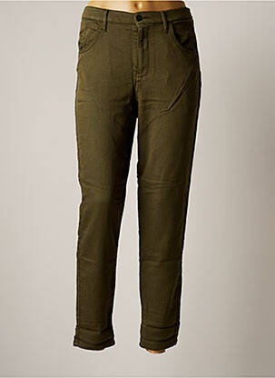 Pantalon slim talie înaltă talie înaltă verde FIVE femeie