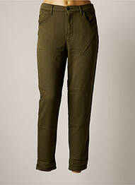 Pantalon slim talie înaltă talie înaltă verde FIVE femeie