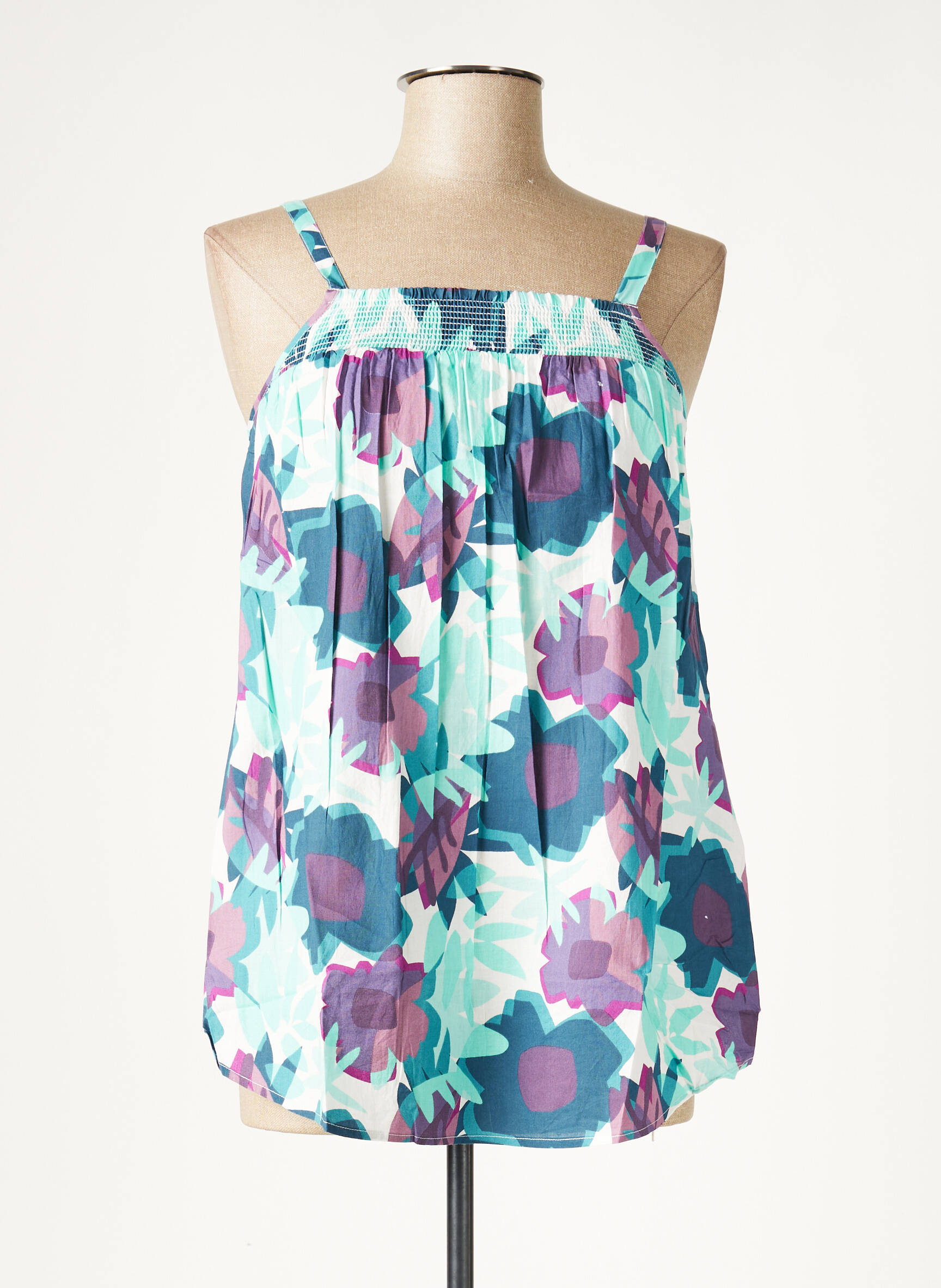 Tricou / top maternitate imprimeu floral albastru COLLINE femeie