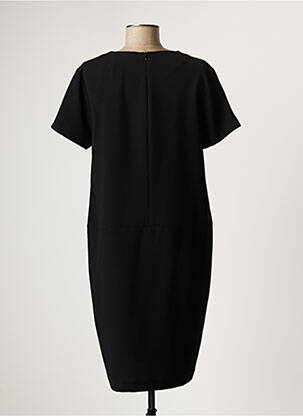 Rochie midi închidere cu fermoar la spate mâneci scurte negru LAUREN VIDAL femeie