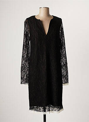 Rochie midi mâneci lungi mâneci lungi negru LAUREN VIDAL femeie