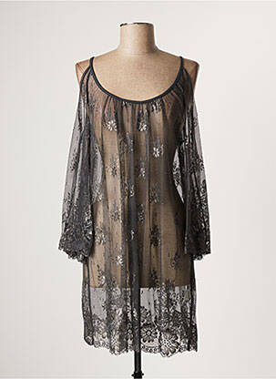 Tunică mâneci lungi gri LAUREN VIDAL femeie