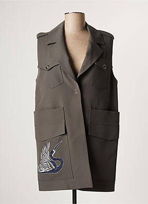 Jachete casual guler tip costum verde LAUREN VIDAL femeie