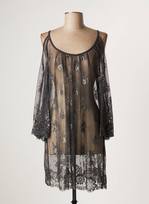 Tunică mâneci lungi gri LAUREN VIDAL femeie