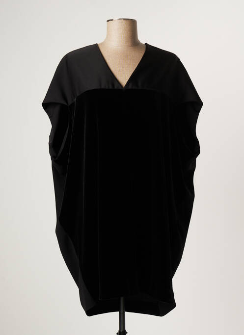 Tunică mâneci scurte guler în v negru LAUREN VIDAL femme