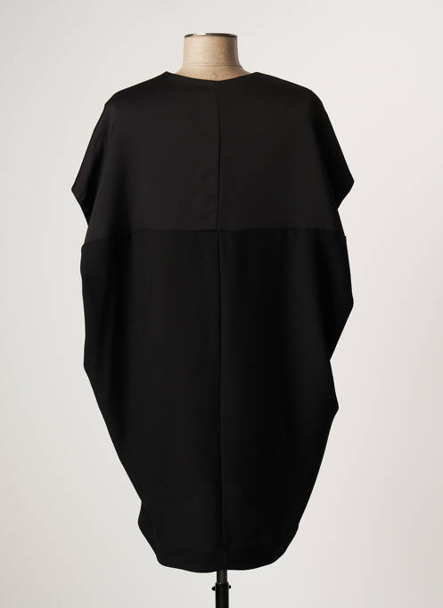 Tunică mâneci scurte guler în v negru LAUREN VIDAL femme