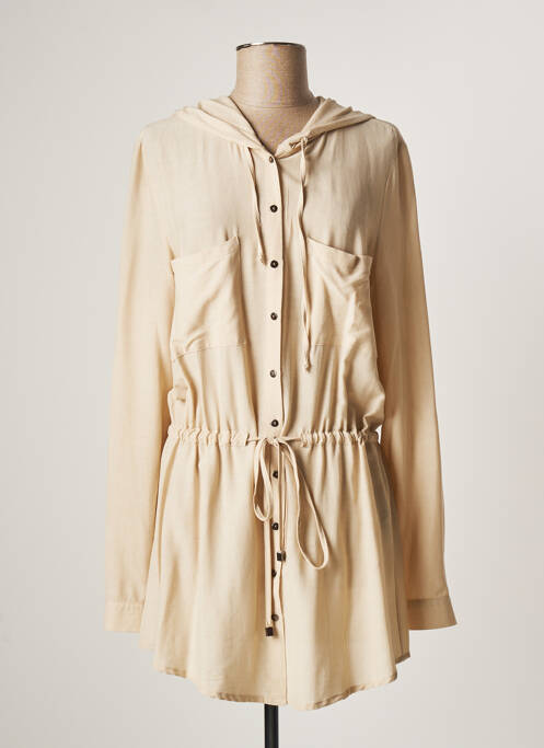 Tunică mâneci lungi bej LAUREN VIDAL femeie