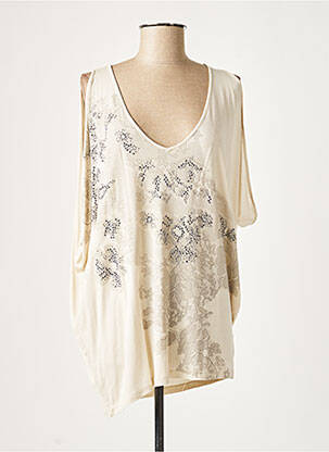 Tunică fără mâneci bej LAUREN VIDAL femeie