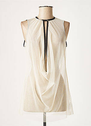 Tunică fără mâneci bej LAUREN VIDAL femeie