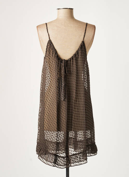 Tunică mâneci lungi imprimeu fantezie maro LAUREN VIDAL femme