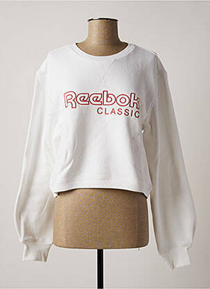 Hanorac fără glugă alb REEBOK femeie