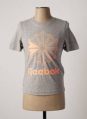Tricou țesătură melanj mâneci scurte gri REEBOK bărbat