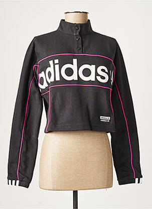 Hanorac fără glugă negru ADIDAS femeie