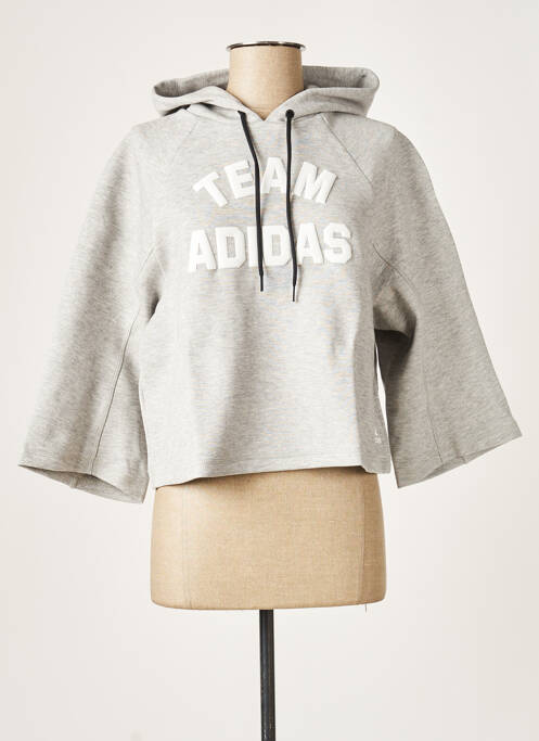 Hanorac cu glugă gri ADIDAS femeie