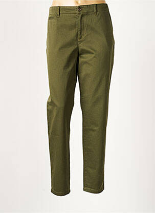 Pantalon chino țesătură poplin mărime normală verde COMPTOIR DES COTONNIERS femeie