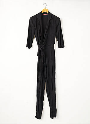 Salopetă-pantalon țesătură crep mâneci 3/4 negru COMPTOIR DES COTONNIERS femeie