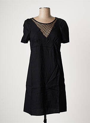 Rochie scurtă croială evazată mâneci scurte negru IKKS femeie
