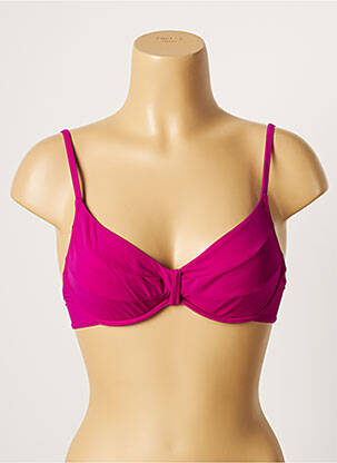 Sutien de costum de baie elasticitate sutien cupe întregi cu decolteu înalt roz LOU femeie