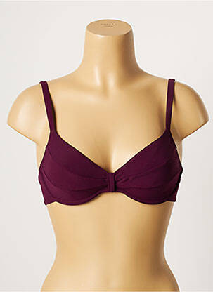 Sutien de costum de baie elasticitate sutien cupe întregi cu decolteu înalt violet LOU femeie