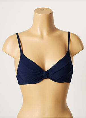 Sutien de costum de baie elasticitate sutien balconet cu decolteu înalt albastru LOU femeie
