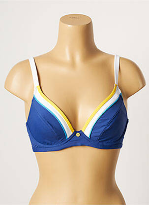 Sutien de costum de baie elasticitate sutien cupe întregi cu decolteu înalt albastru BESTFORM femeie