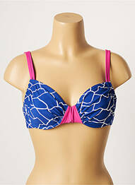 Sutien de costum de baie elasticitate sutien cupe întregi cu decolteu înalt albastru BELCOR femme