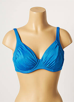 Sutien de costum de baie elasticitate sutien cupe întregi cu decolteu înalt albastru BELCOR femeie