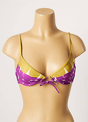 Sutien de costum de baie elasticitate sutien cupe întregi cu decolteu înalt violet LOU femeie