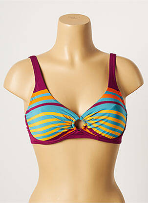 Sutien de costum de baie elasticitate sutien cupe întregi cu decolteu înalt violet LOU femeie