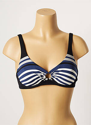 Sutien de costum de baie elasticitate sutien cupe întregi cu decolteu înalt negru LOU femeie