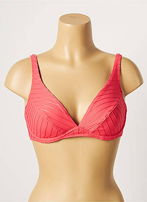 Sutien de costum de baie elasticitate sutien cupe întregi cu decolteu înalt roz LOU femeie