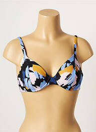 Sutien de costum de baie elasticitate sutien cupe întregi cu decolteu înalt albastru LOU femme