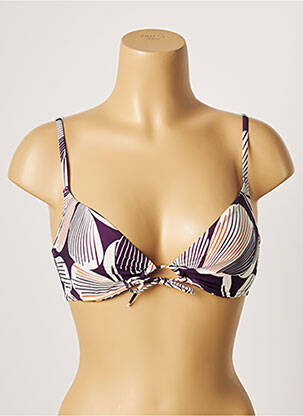 Sutien de costum de baie elasticitate sutien cupe întregi cu decolteu înalt violet LOU femeie