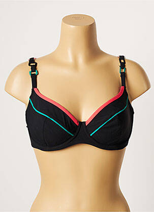Sutien de costum de baie elasticitate sutien cupe întregi cu decolteu înalt negru BELCOR femeie