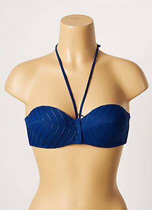Sutien de costum de baie elasticitate top sutien modelat albastru LOU femeie